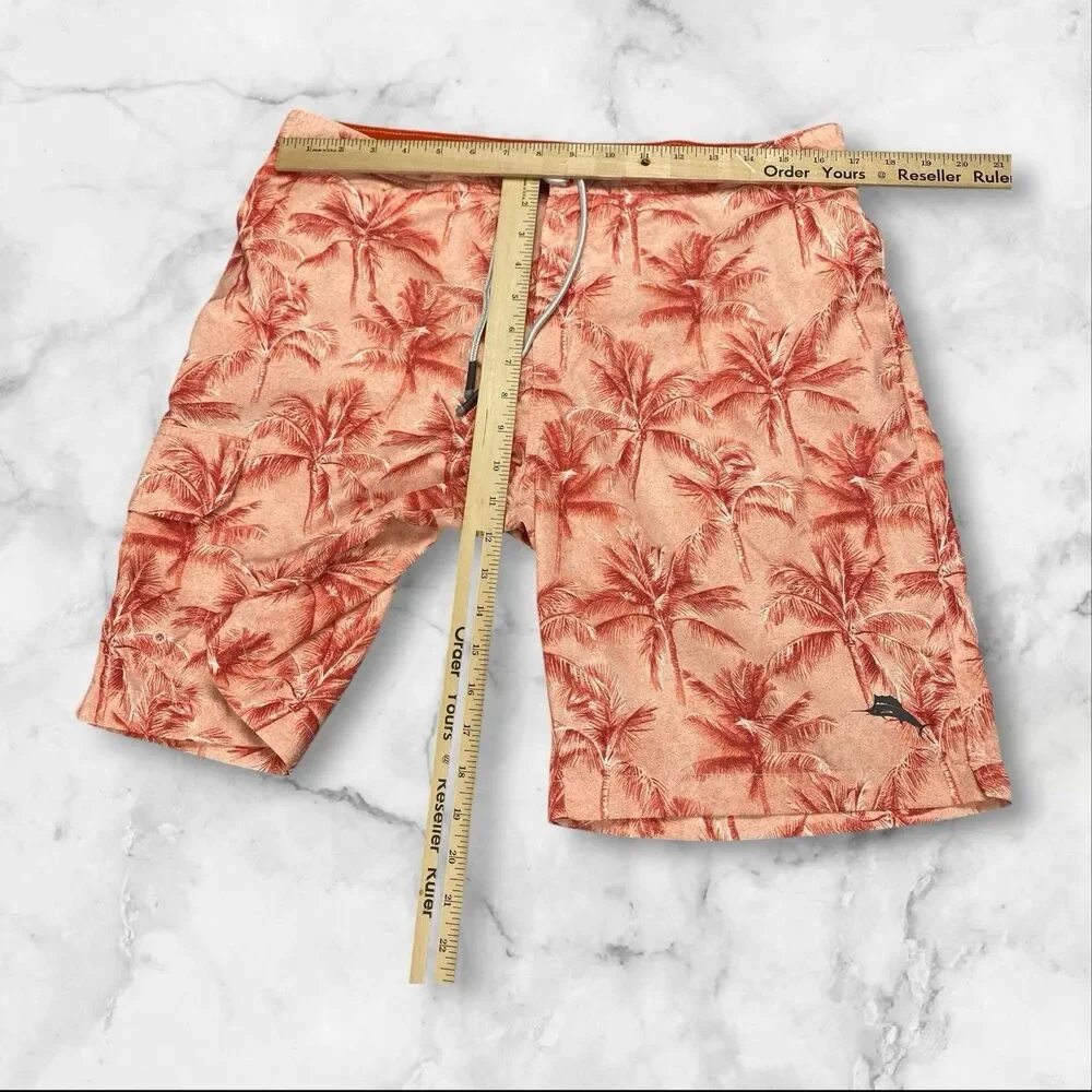 Tommy Bahama Swim Shorts‎ Mens Large  Palm Tree Lined Swimmer Beach Surfer
